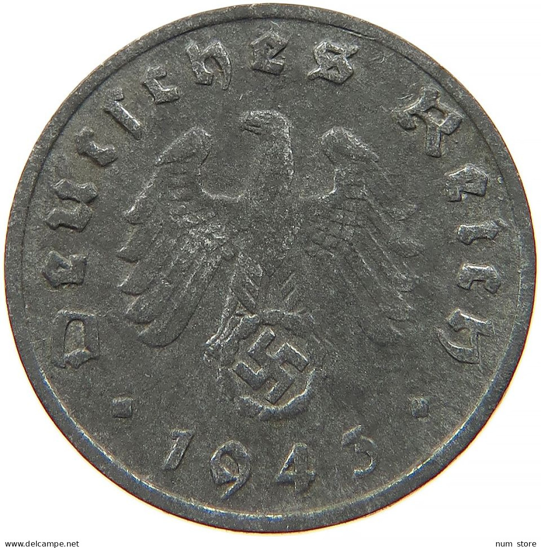 GERMANY 1 REICHSPFENNIG 1943 E #s091 0993 - 1 Reichspfennig