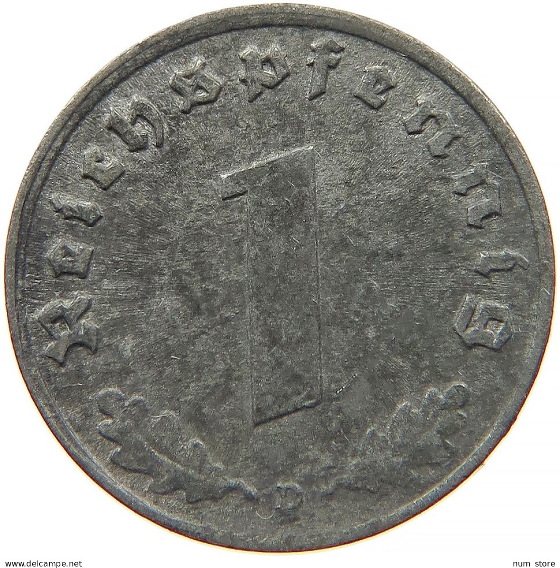 GERMANY 1 REICHSPFENNIG 1943 D #s091 1049 - 1 Reichspfennig