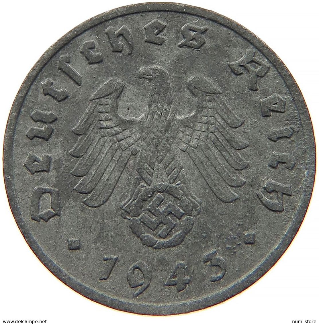 GERMANY 1 REICHSPFENNIG 1943 F #s091 0999 - 1 Reichspfennig