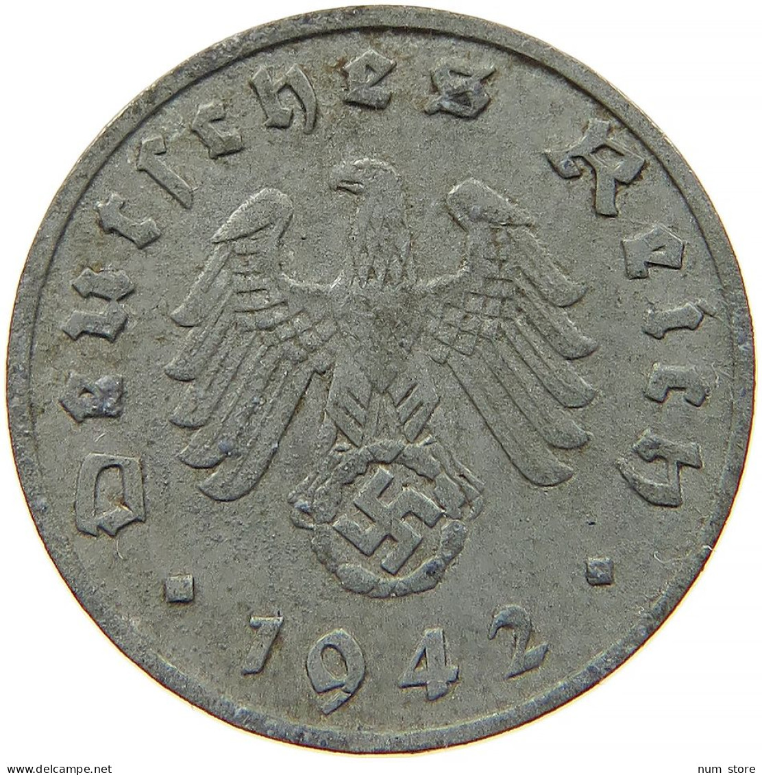 GERMANY 1 REICHSPFENNIG 1942 F #s091 1077 - 1 Reichspfennig