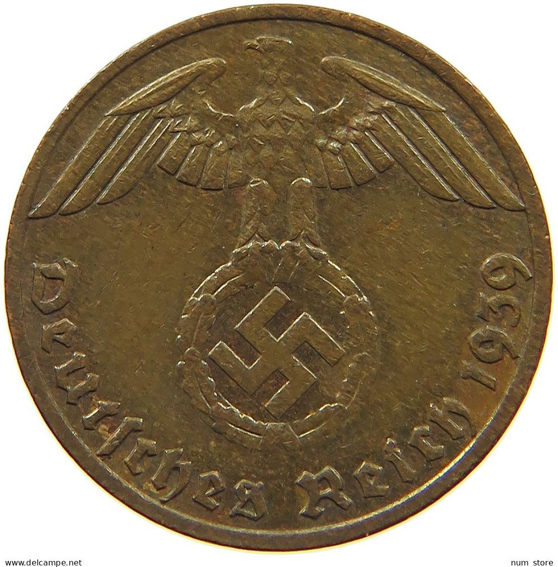 GERMANY 1 REICHSPFENNIG 1939 F #s096 0125 - 1 Reichspfennig