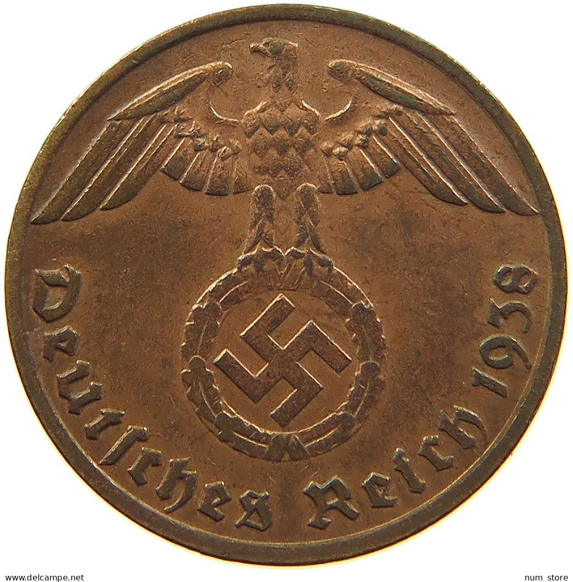 GERMANY 1 REICHSPFENNIG 1938 G #s096 0127 - 1 Reichspfennig