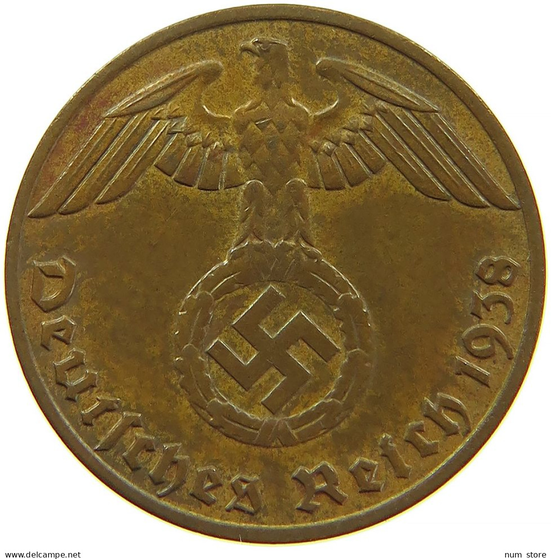 GERMANY 1 REICHSPFENNIG 1938 J #s096 0143 - 1 Reichspfennig