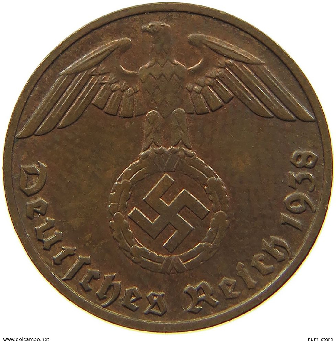 GERMANY 1 REICHSPFENNIG 1938 E #s091 1189 - 1 Reichspfennig