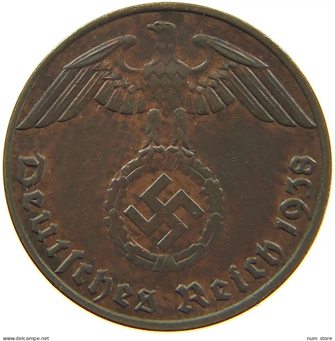 GERMANY 1 REICHSPFENNIG 1938 E #s096 0135 - 1 Reichspfennig