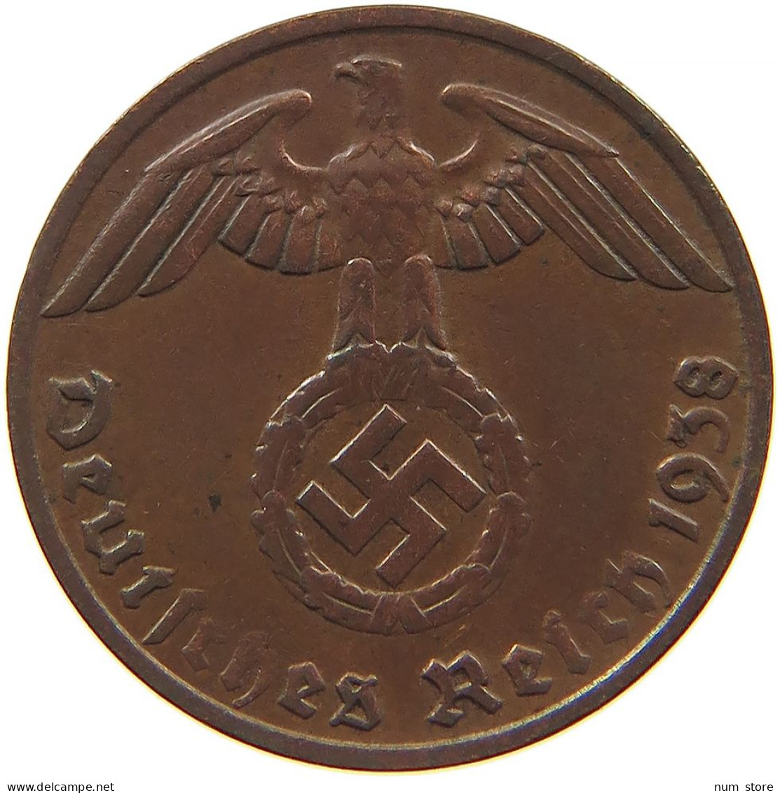 GERMANY 1 REICHSPFENNIG 1938 D #s096 0117 - 1 Reichspfennig