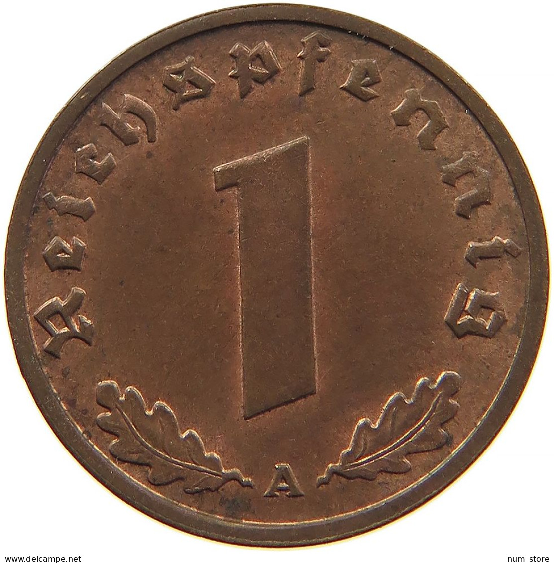 GERMANY 1 REICHSPFENNIG 1938 A #s096 0123 - 1 Reichspfennig