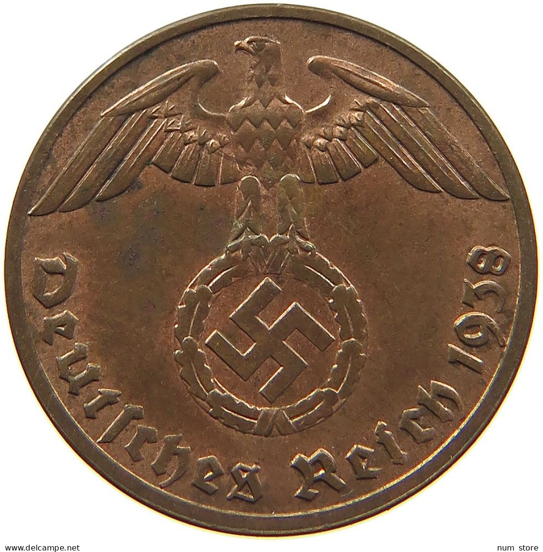 GERMANY 1 REICHSPFENNIG 1938 A #s096 0123 - 1 Reichspfennig