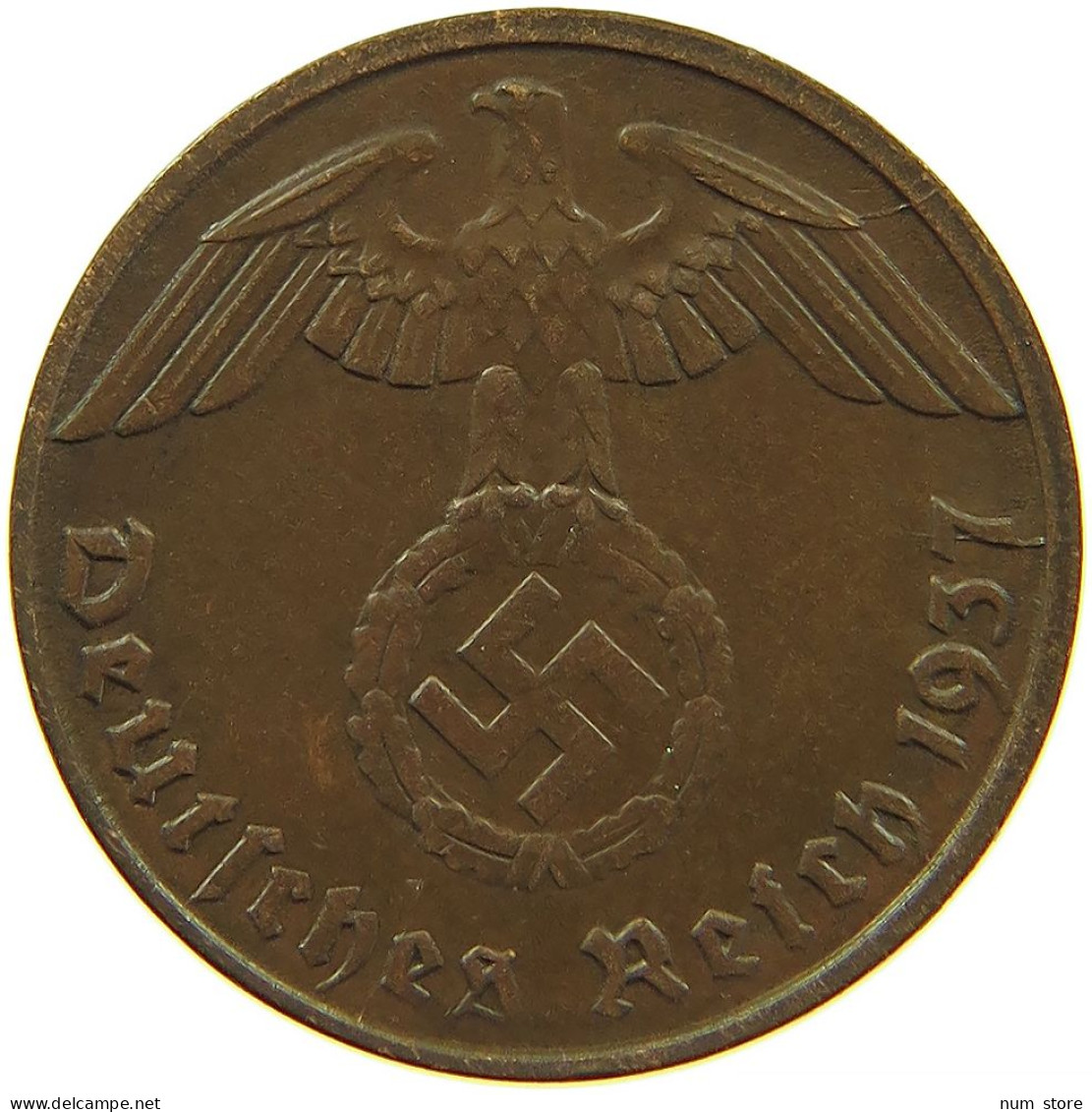 GERMANY 1 REICHSPFENNIG 1937 D #s096 0147 - 1 Reichspfennig