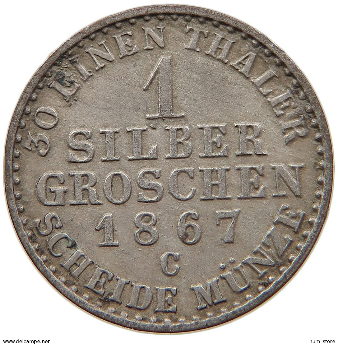 GERMAN STATES SILBERGROSCHEN 1867 C BRANDENBURG PREUSSEN Wilhelm I. (1861-1888) #s091 0159 - Taler En Doppeltaler