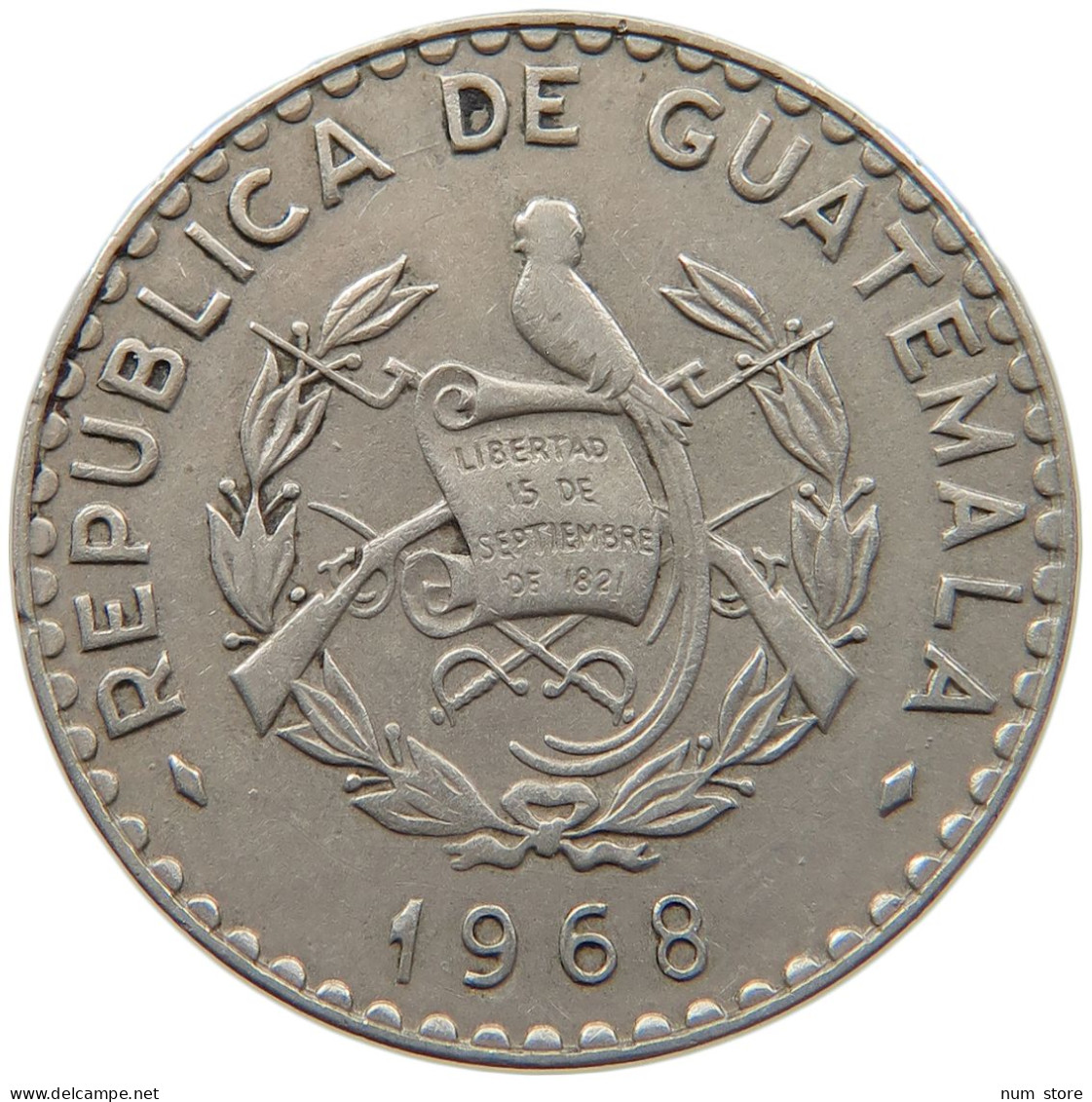 GUATEMALA 25 CENTAVOS 1968 #s092 0237 - Guatemala