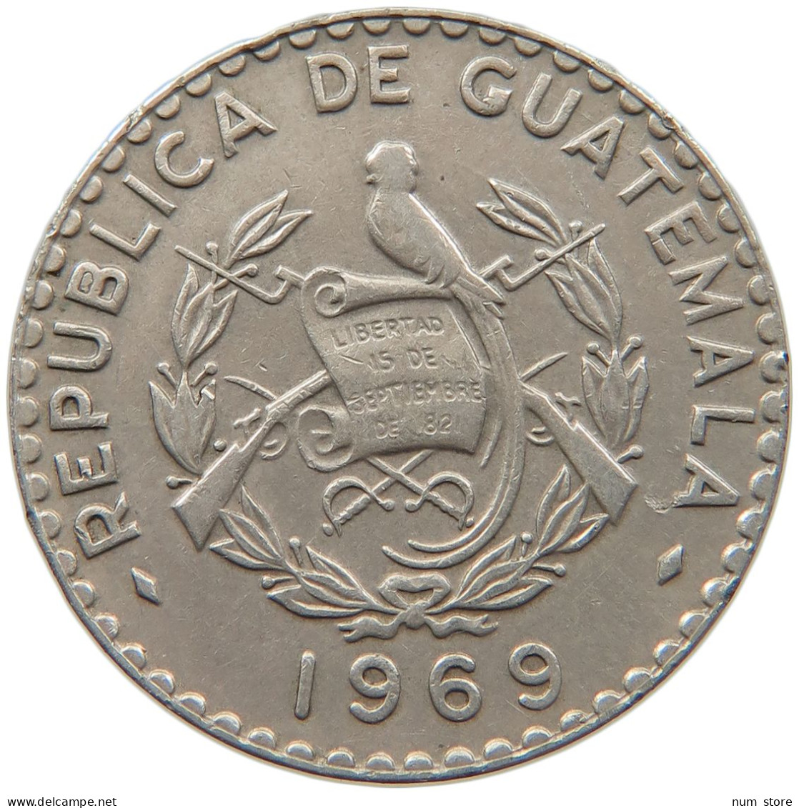 GUATEMALA 25 CENTAVOS 1969 #s092 0235 - Guatemala