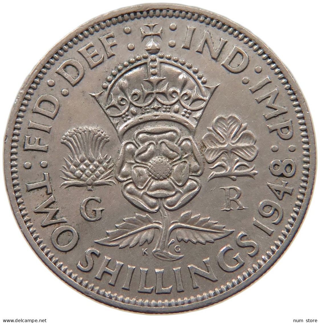 GREAT BRITAIN TWO SHILLINGS 1948 #s097 0389 - J. 1 Florin / 2 Schillings