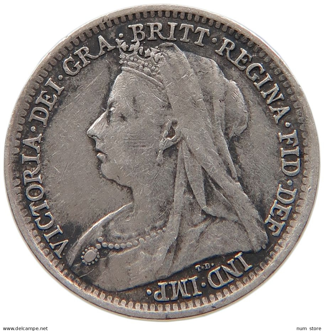 GREAT BRITAIN THREEPENCE 1898 #s096 0345 - F. 3 Pence