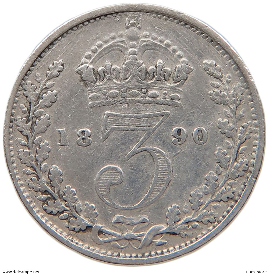 GREAT BRITAIN THREEPENCE 1890 #s100 0745 - F. 3 Pence