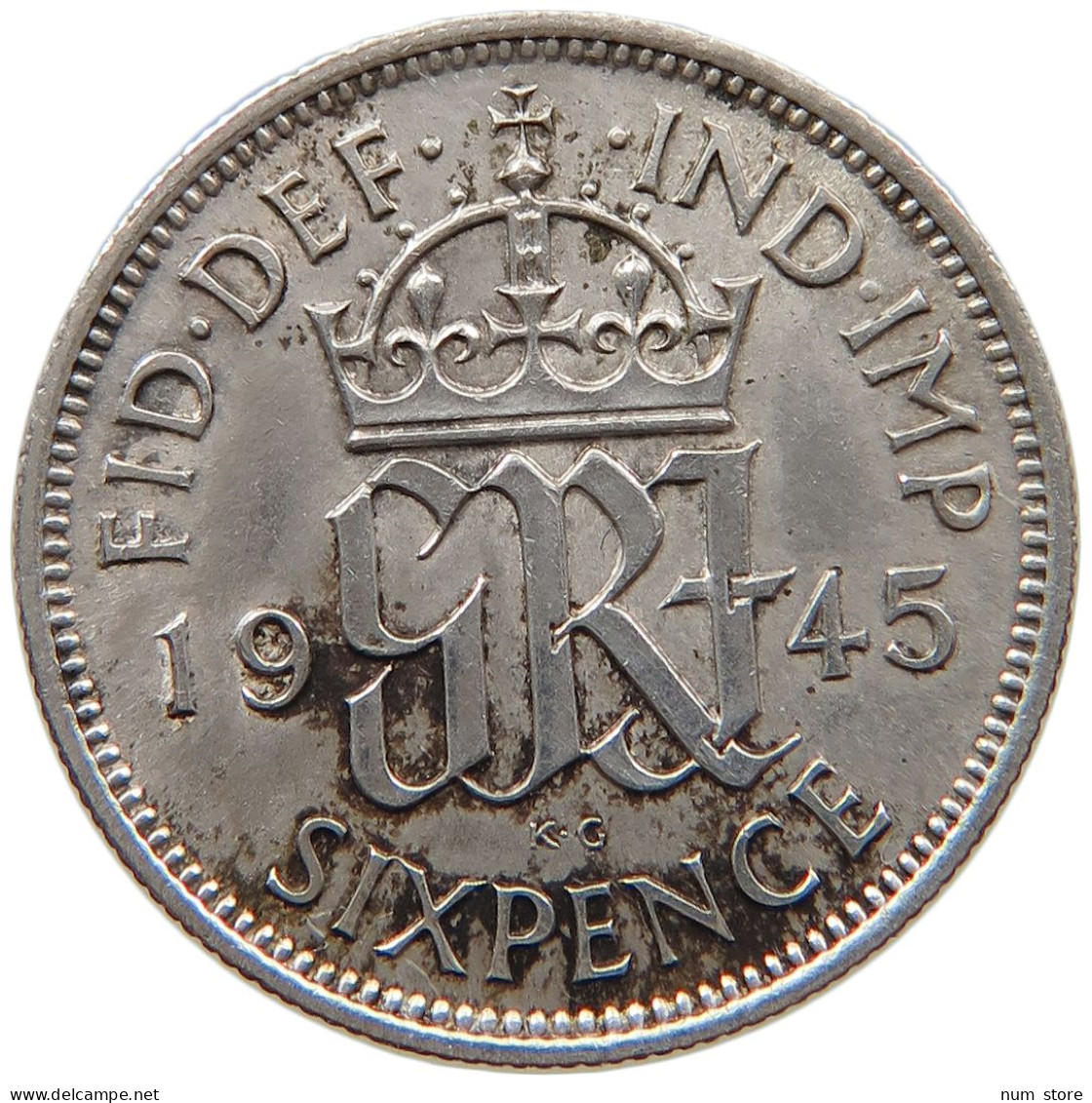 GREAT BRITAIN SIXPENCE 1945 #s101 0135 - H. 6 Pence