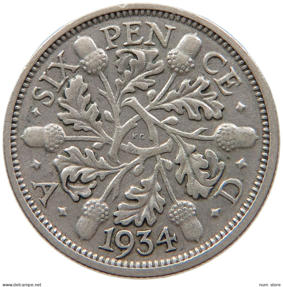 GREAT BRITAIN SIXPENCE 1934 #s096 0337 - H. 6 Pence