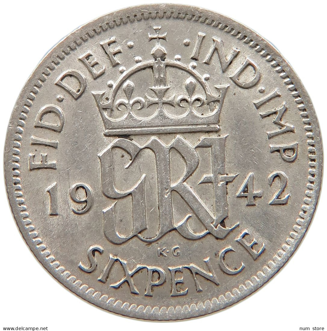 GREAT BRITAIN SIXPENCE 1942 #s096 0333 - H. 6 Pence