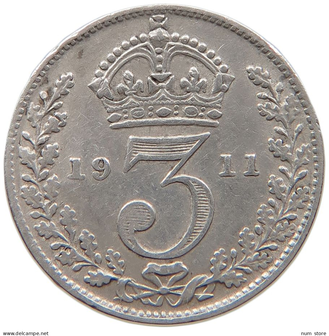 GREAT BRITAIN THREEPENCE 1911 #s100 0737 - F. 3 Pence