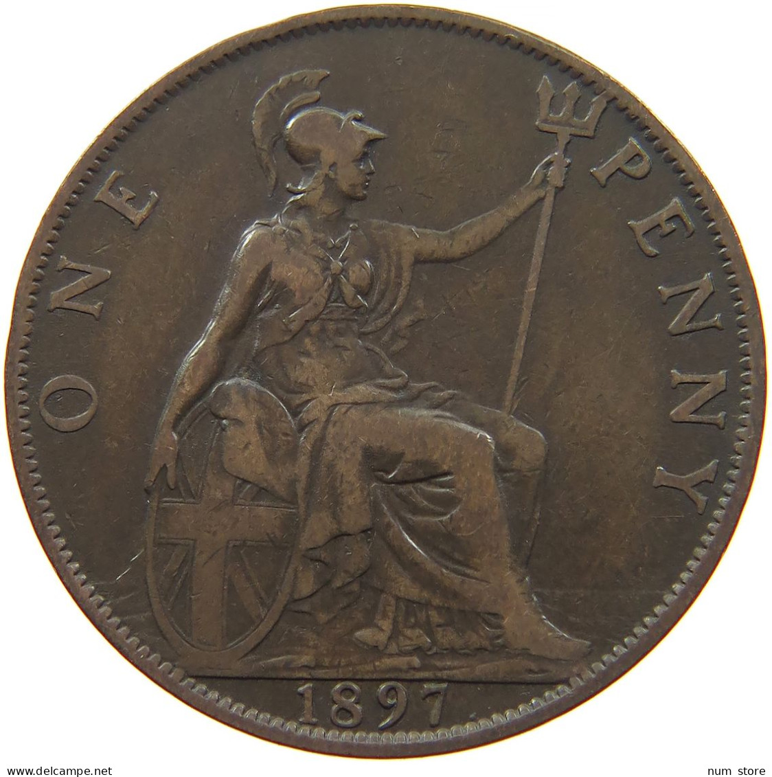 GREAT BRITAIN PENNY 1897 #s097 0263 - D. 1 Penny