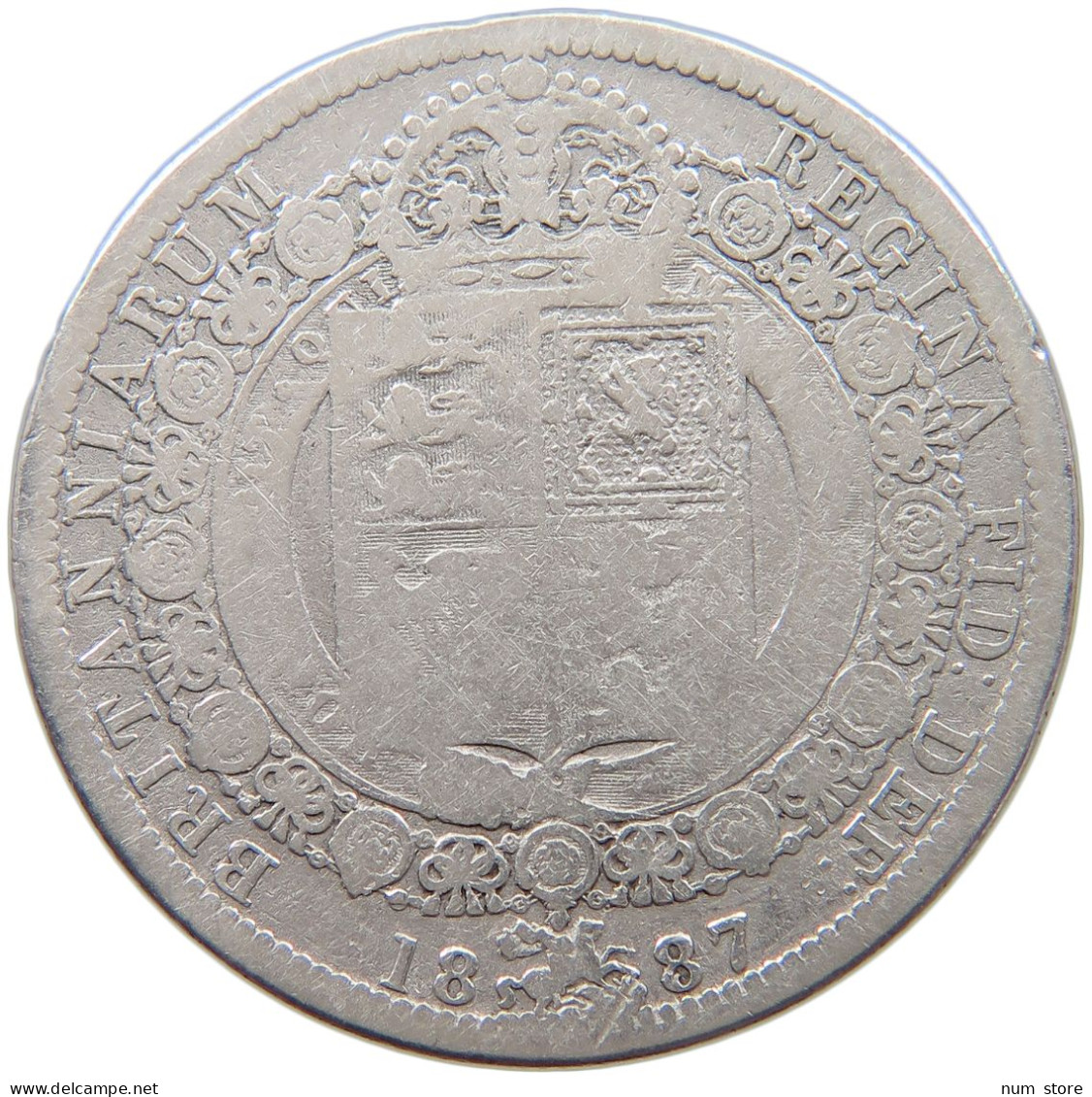 GREAT BRITAIN HALFCROWN 1887 #s092 0359 - K. 1/2 Crown