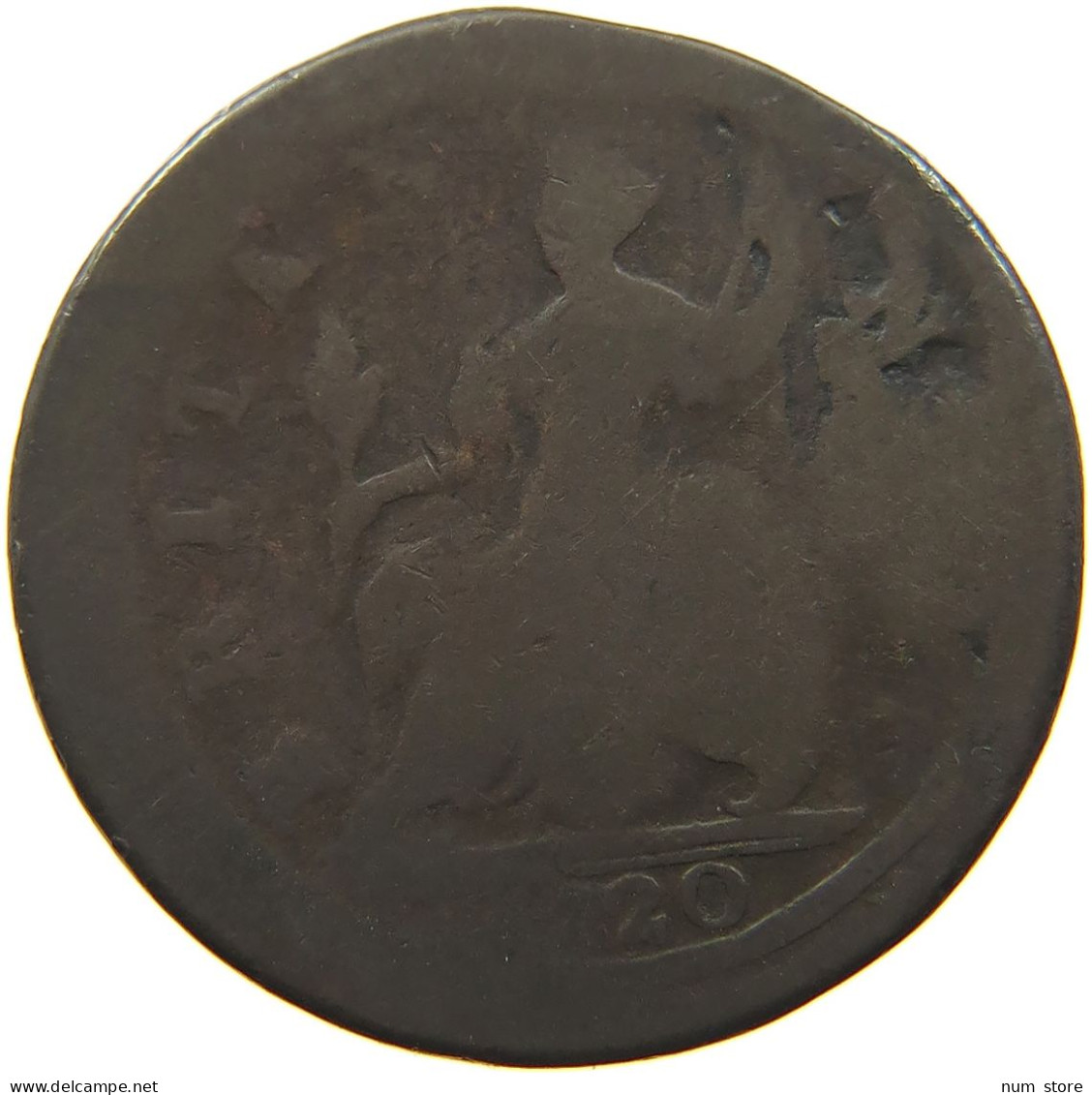 GREAT BRITAIN HALFPENNY 1720 #s098 0265 - B. 1/2 Penny