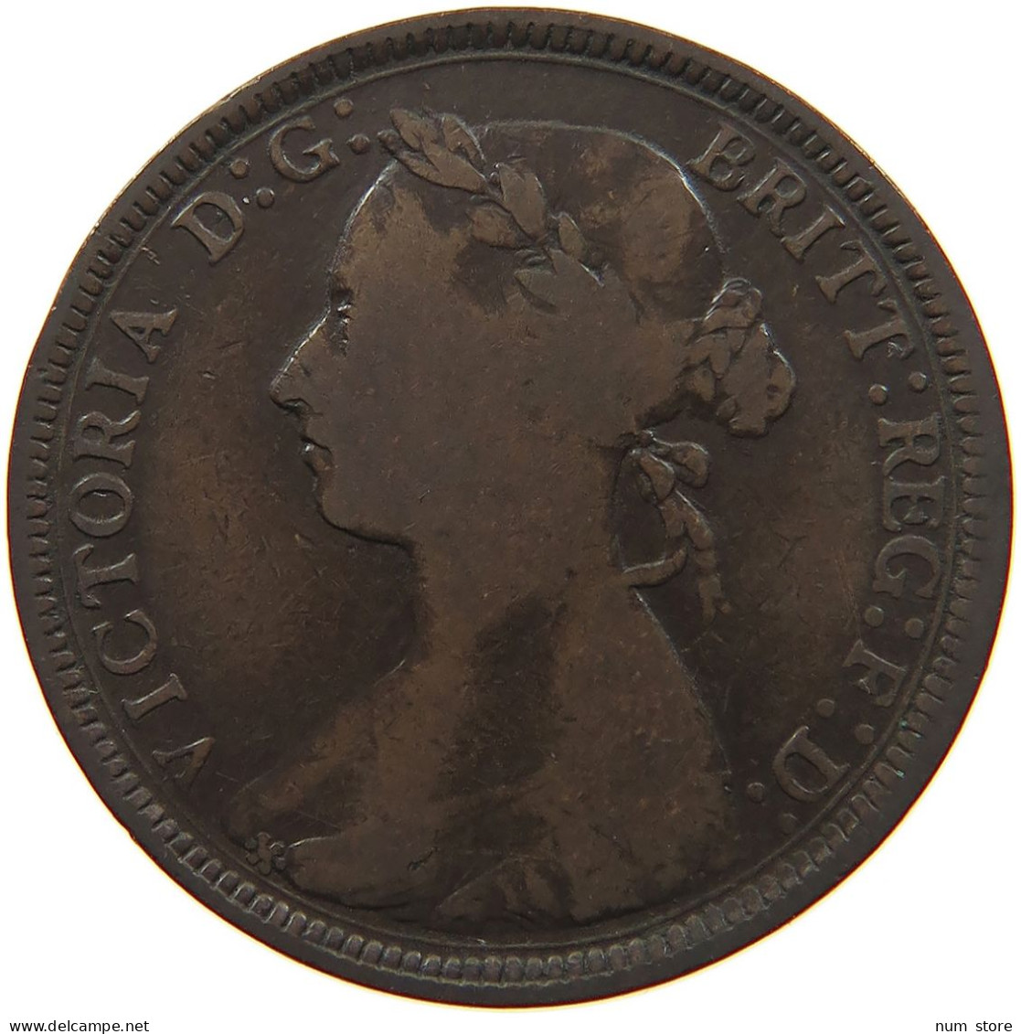 GREAT BRITAIN HALF PENNY 1891 #s095 0327 - K. 1/2 Crown