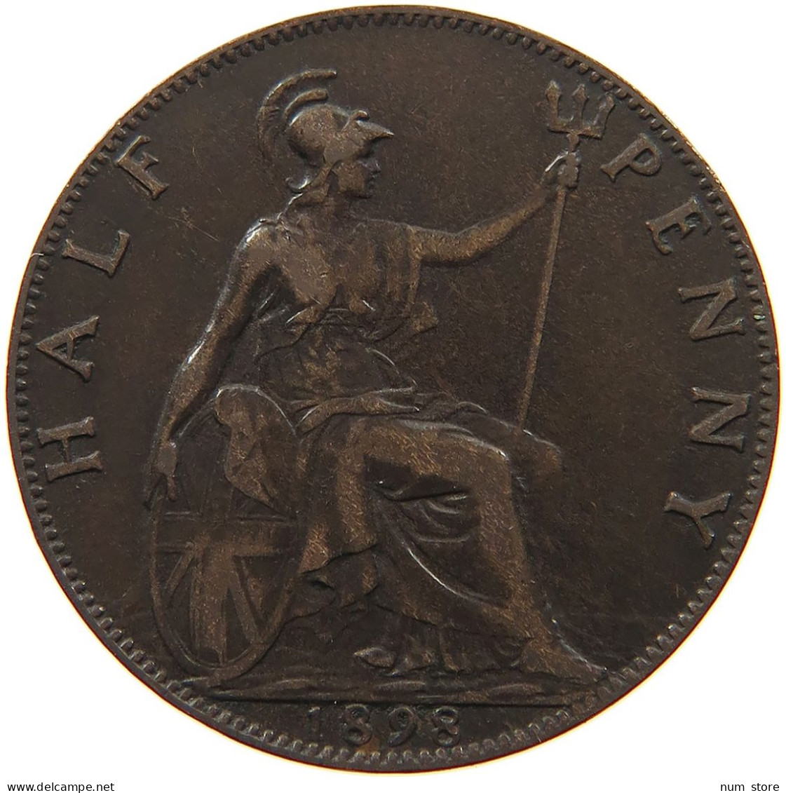 GREAT BRITAIN HALF PENNY 1898 #s095 0333 - K. 1/2 Crown