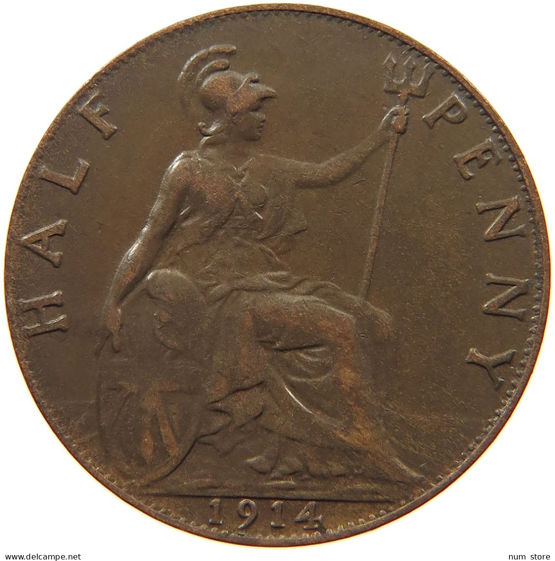 GREAT BRITAIN HALF PENNY 1914 #s095 0331 - C. 1/2 Penny