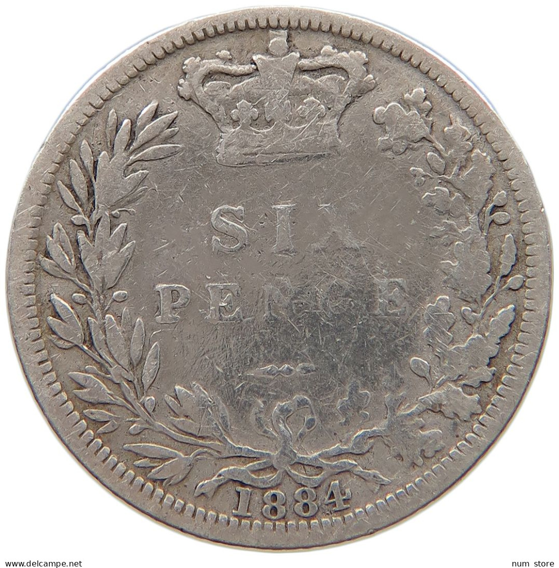 GREAT BRITAIN SIXPENCE 1884 #s096 0325 - H. 6 Pence