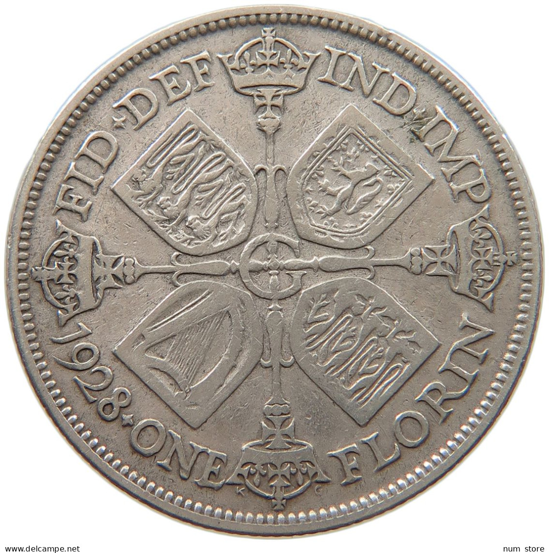 GREAT BRITAIN FLORIN 1928 #s094 0047 - J. 1 Florin / 2 Shillings