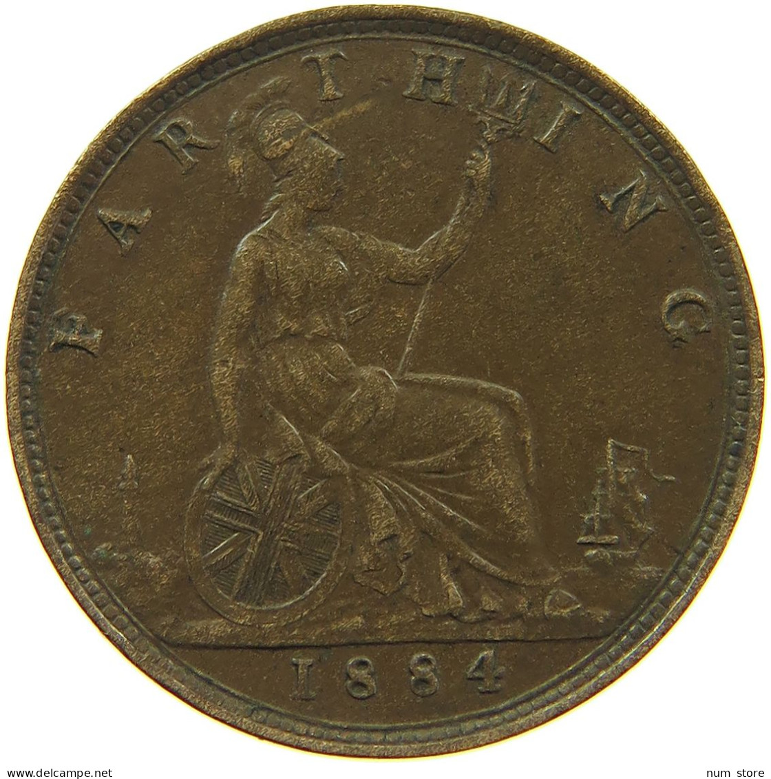 GREAT BRITAIN FARTHING 1884 #s096 0161 - B. 1 Farthing