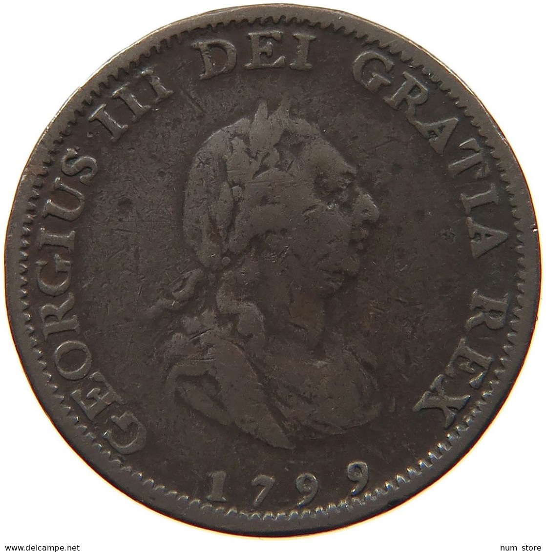 GREAT BRITAIN FARTHING 1799 #s095 0361 - A. 1 Farthing