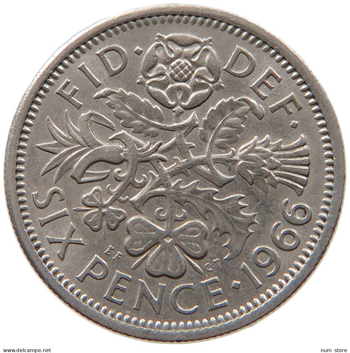 GREAT BRITAIN 6 SIXPENCE 1966 #s102 0053 - H. 6 Pence