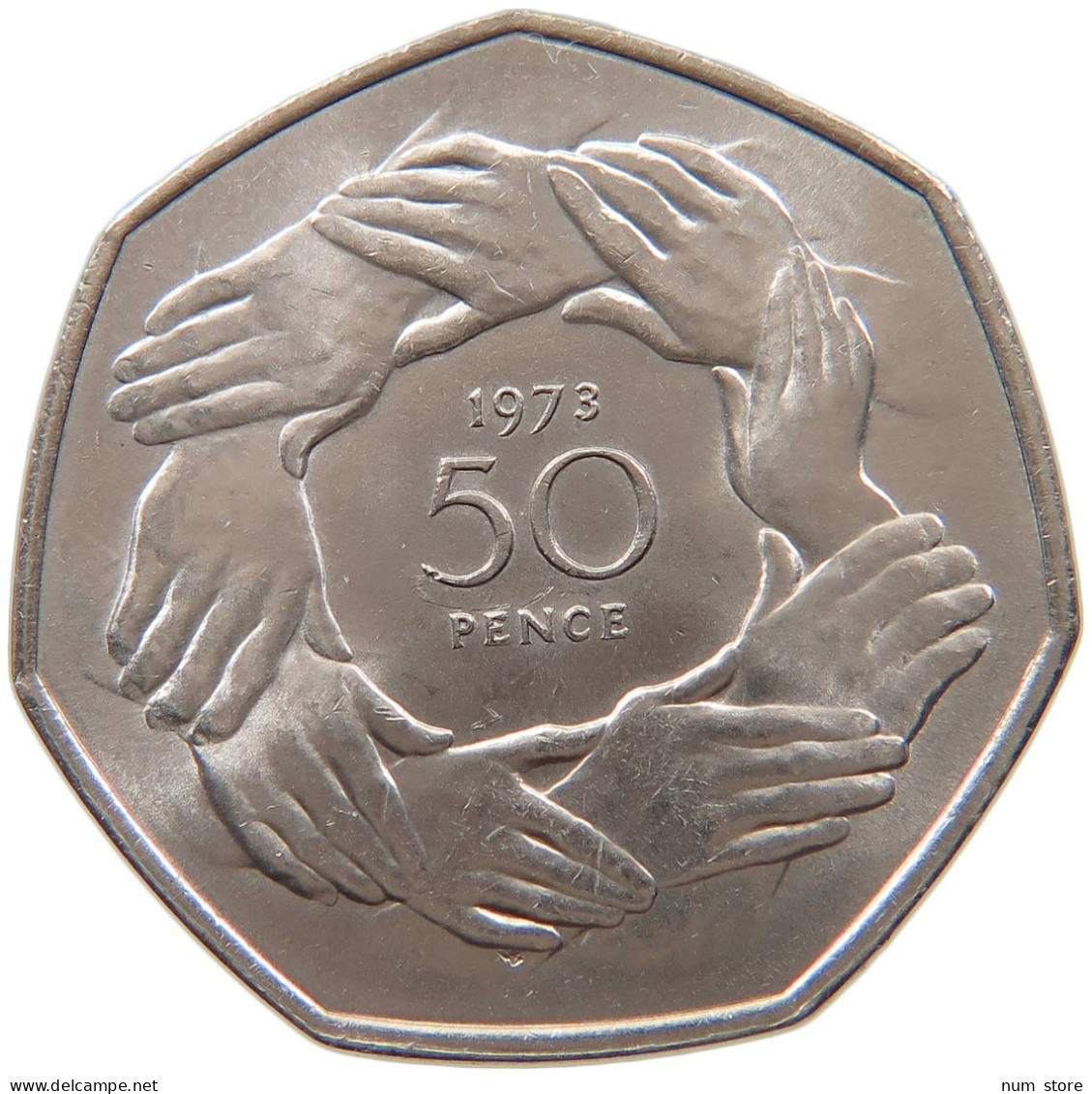 GREAT BRITAIN 50 PENCE 1973 #s097 0361 - 50 Pence