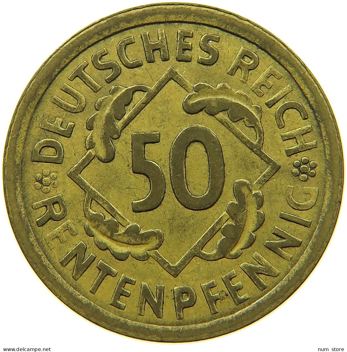 GERMANY WEIMAR 50 RENTENPFENNIG 1924 A #s089 0173 - 50 Rentenpfennig & 50 Reichspfennig