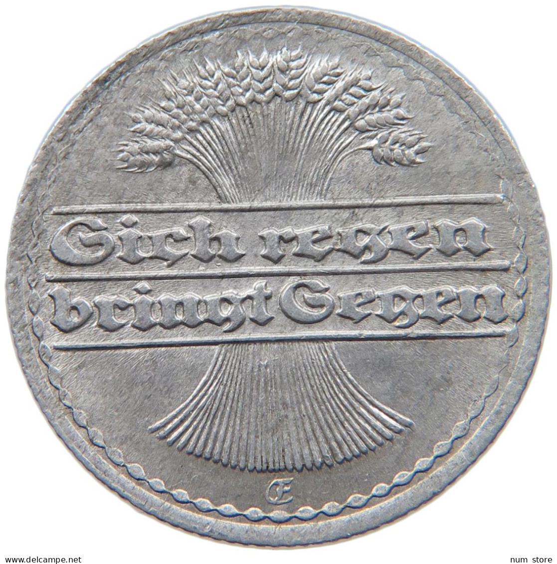 GERMANY WEIMAR 50 PFENNIG 1919 E #s089 0517 - 50 Rentenpfennig & 50 Reichspfennig