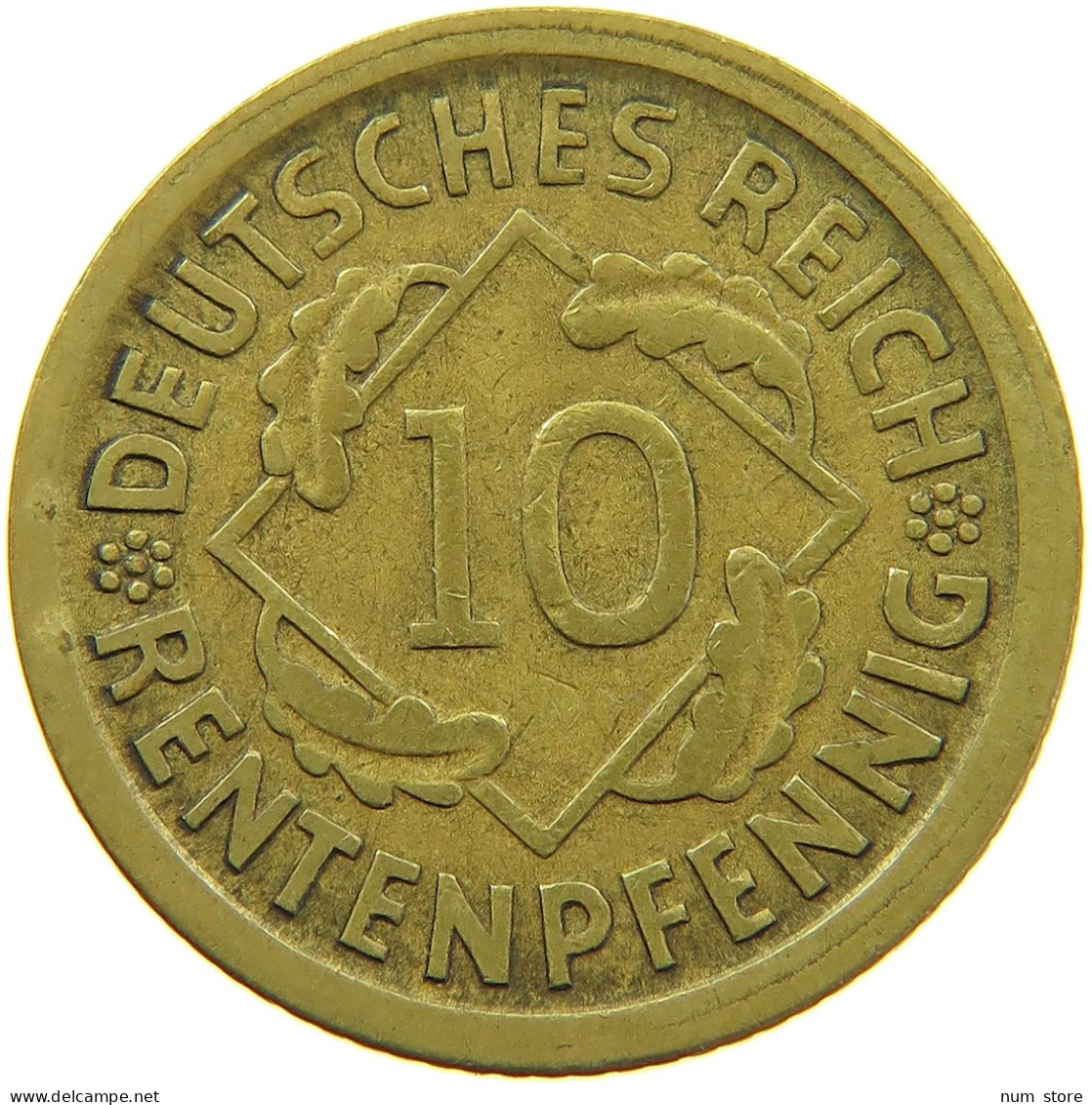 GERMANY WEIMAR 10 RENTENPFENNIG 1924 D DIE ERROR #s095 0643 - Autres & Non Classés