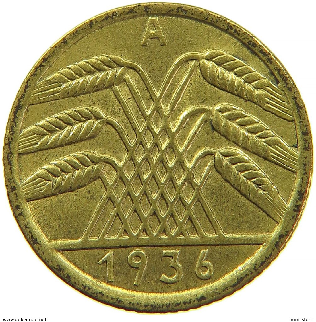 GERMANY WEIMAR 5 PFENNIG 1936 A #s096 0211 - 5 Reichspfennig