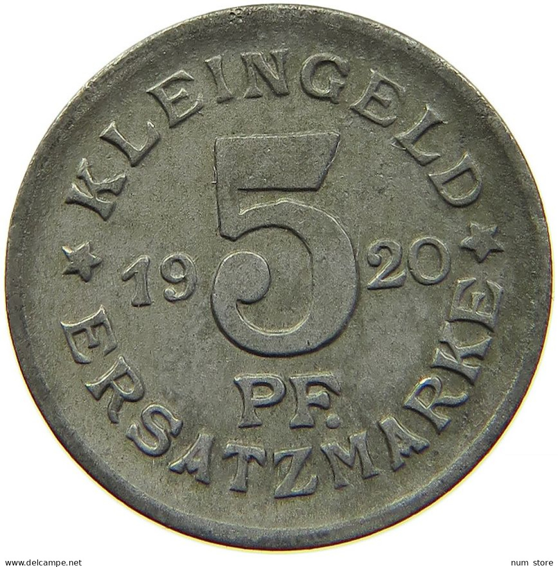 GERMANY NOTGELD 5 PFENNIG 1920 HALL #s100 0253 - Other & Unclassified