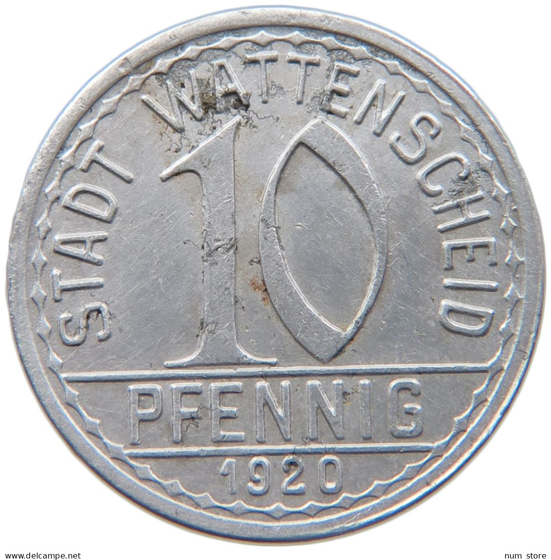 GERMANY NOTGELD 10 PFENNIG 1920 WATTENSCHEID #s089 0479 - Sonstige & Ohne Zuordnung