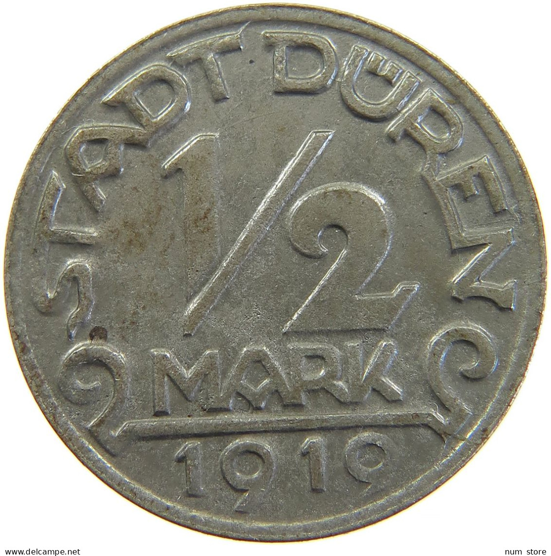 GERMANY NOTGELD 1/2 MARK 1919 DÜREN #s092 0001 - Andere & Zonder Classificatie