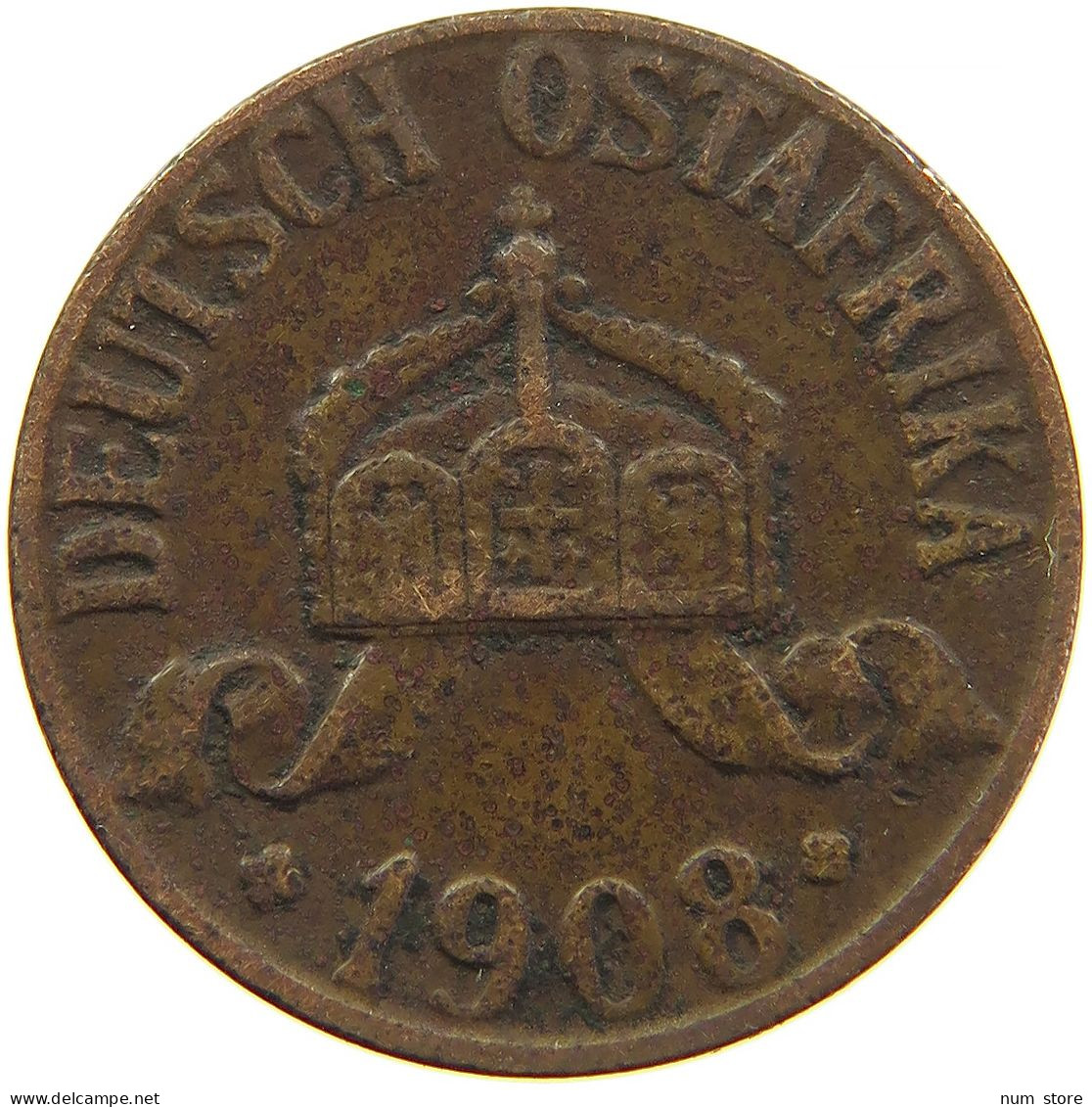 GERMANY HELLER 1908 J EAST AFRICA OSTAFRIKA #s100 0345 - África Oriental Alemana