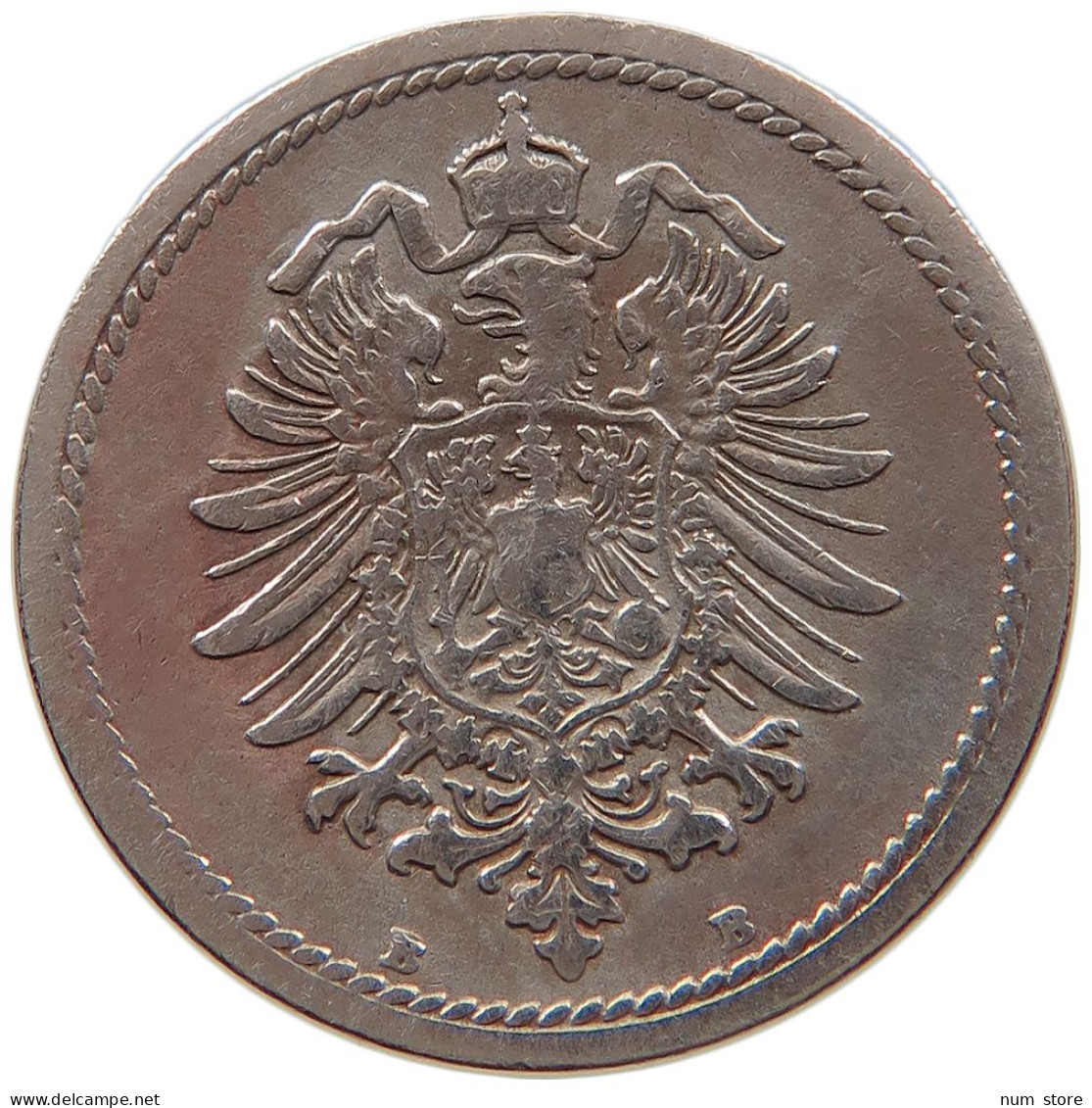 GERMANY EMPIRE 5 PFENNIG 1876 B #s100 0041 - 5 Pfennig