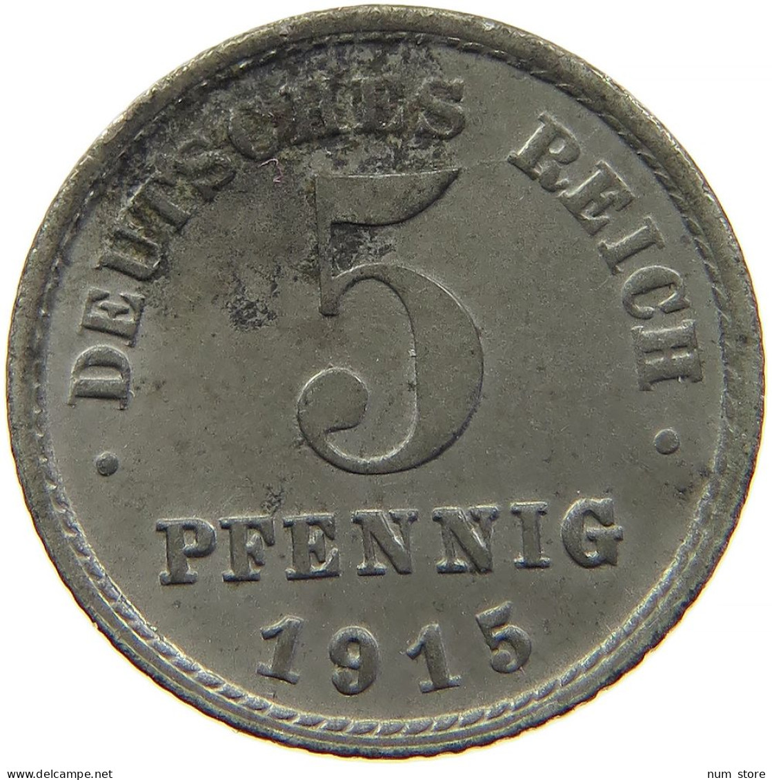 GERMANY EMPIRE 5 PFENNIG 1915 G #s094 0569 - 5 Pfennig