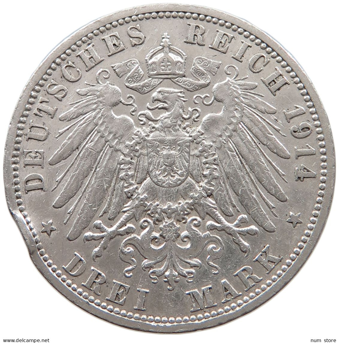 GERMANY EMPIRE 3 MARK 1914 PREUSSEN #s092 0369 - 2, 3 & 5 Mark Plata