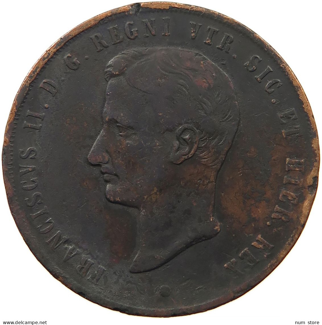 ITALY STATES 10 TORNESI 1859 NAPLES SICILY Francesco II. 1859-1869 #sm12 0261 - Sicile