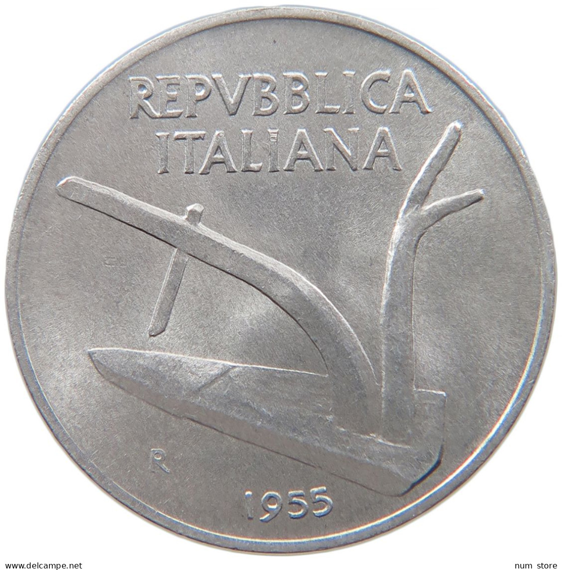 ITALY 10 LIRE 1955 #s089 0613 - 10 Liras