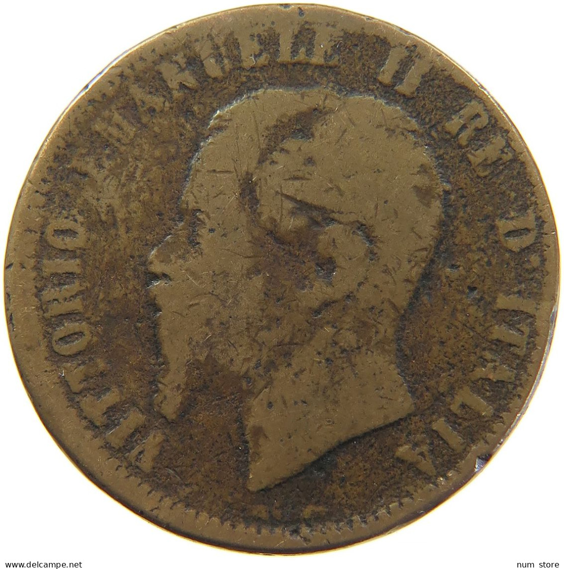 ITALY 10 CENTESIMI 1863 PERIOD FORGERY #s100 0365 - 1861-1878 : Victor Emmanuel II.