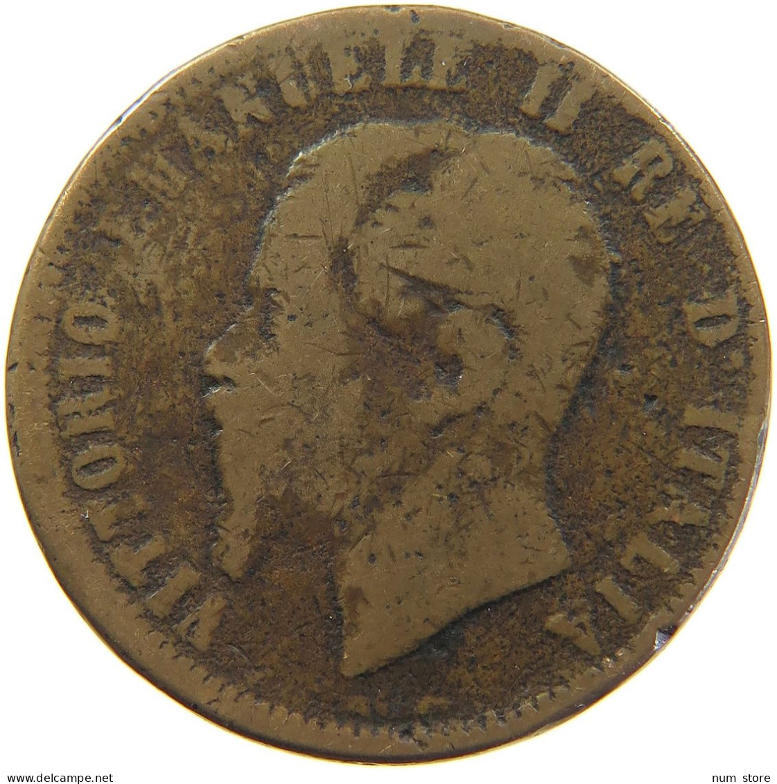 ITALY 10 CENTESIMI 1863 PERIOD FORGERY #s100 0365 - 1861-1878 : Victor Emmanuel II